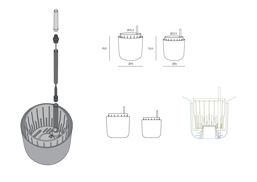 Samozavlažovací květináč Tolita Air slonová kost
