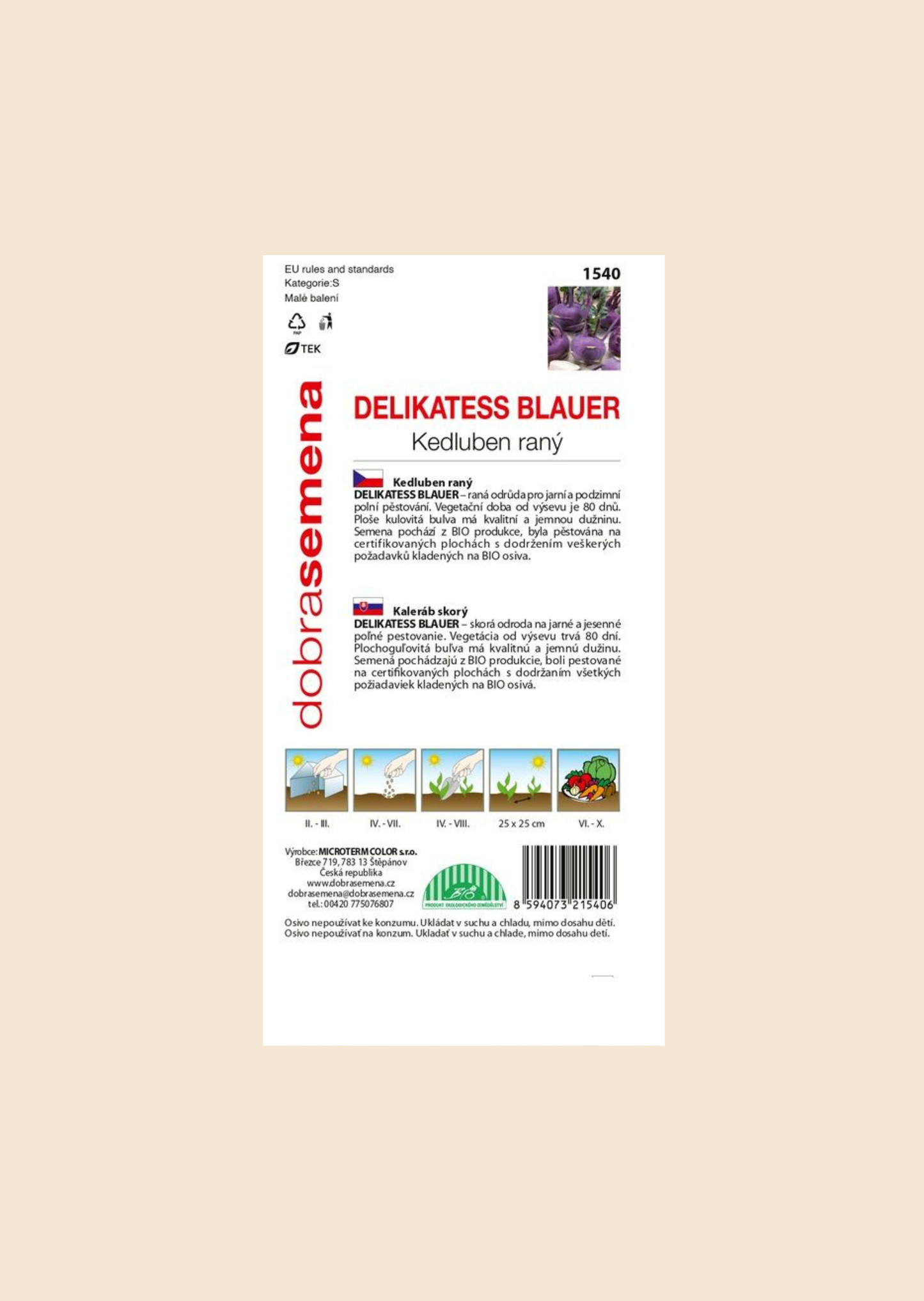 BIO Kedluben modrý Delikatess Blauer raný 0,8 g