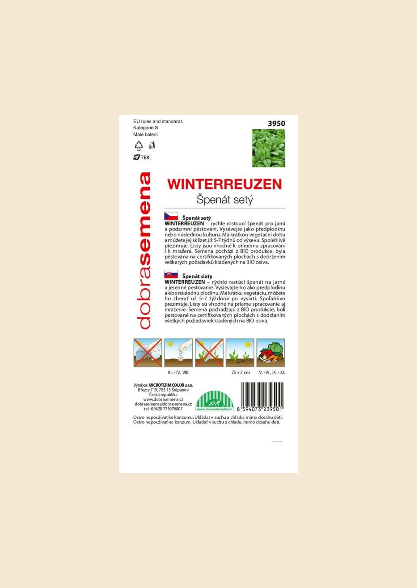 BIO Špenát setý Winterreuzen 4 g