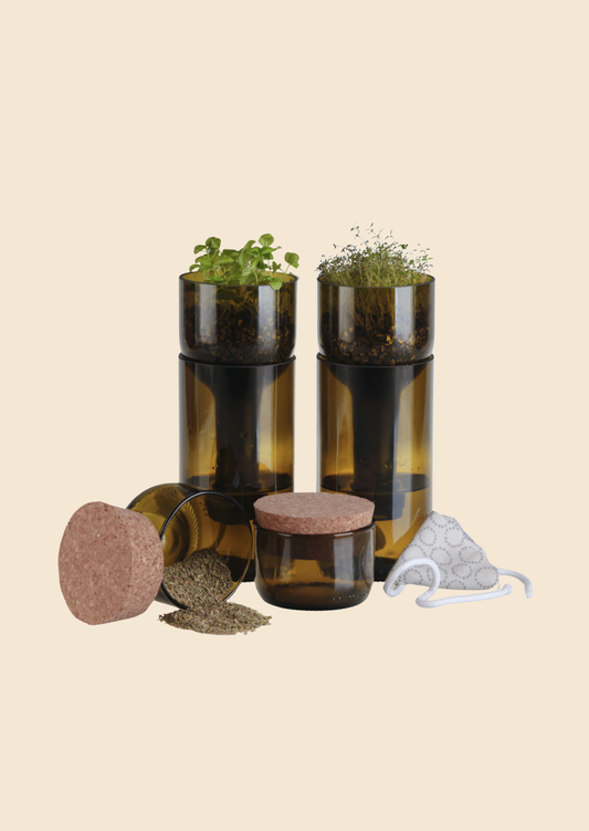 Samozavlažovací květináč květináč z recyklovaného skla